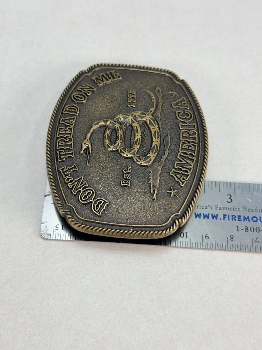 Don't Tread On Me America 1776 Gadsden Snake Patriotic Belt Buckle